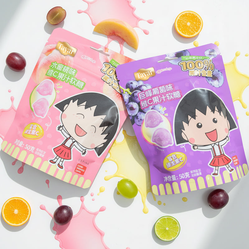 Vitamin C Juice Gummy Candy Peach/Grape